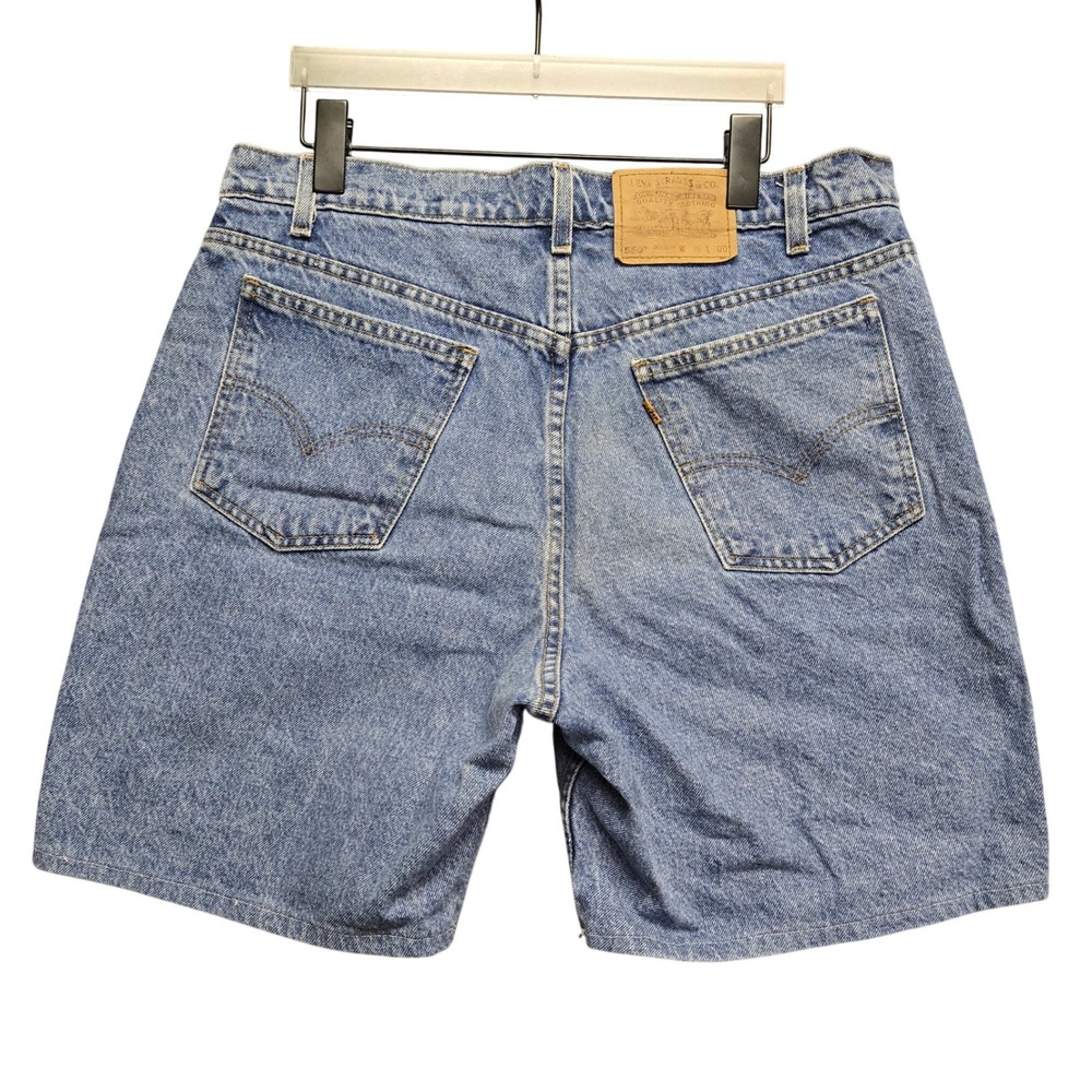 Levi's 550 Denim Shorts Relaxed Fit Vintage 90s 36 Blue Medium Wash Cotton